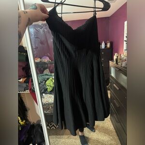 Express Strapless Black Ribbed Dress